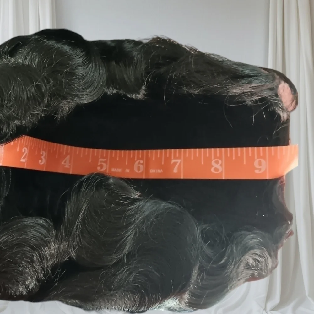 Black Short Finger Wave Synthetic Wig Halloween Cosplay